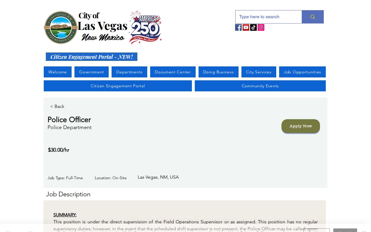 Official Las Vegas police duty page describing warrant service